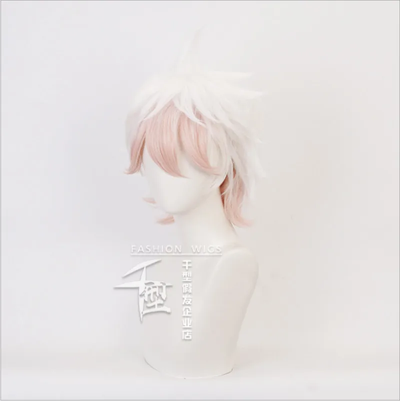 Komaeda Nagito شعر مستعار أنيمي Danganronpa تأثيري الشعر الاصطناعية مقاومة للحرارة الشعر Komaeda Nagito تأثيري الباروكات + كاب الباروكة #4