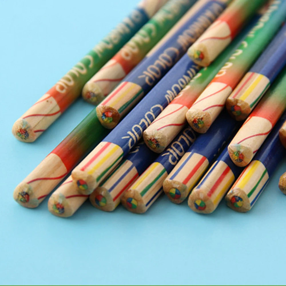 Trẻ Em DIY Dễ Thương Chuyên Nghiệp Bút Chì Màu Bút Chì Màu Gỗ Màu Sắc Cầu Vồng Bút Chì Cho Vẽ Bộ Tranh Tô Màu 10 Cái/lốc