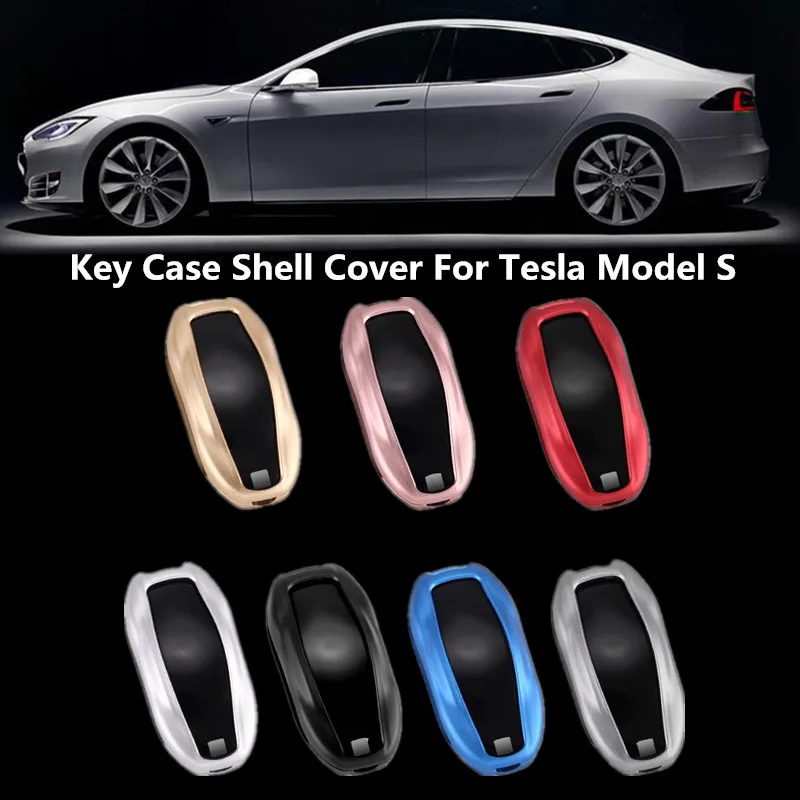 

For Tesla Model S Model 3 Aluminum Alloy Car Remote Key Case Full Cover Holder Shell Smart Key Bag Protector Case Car-Styling