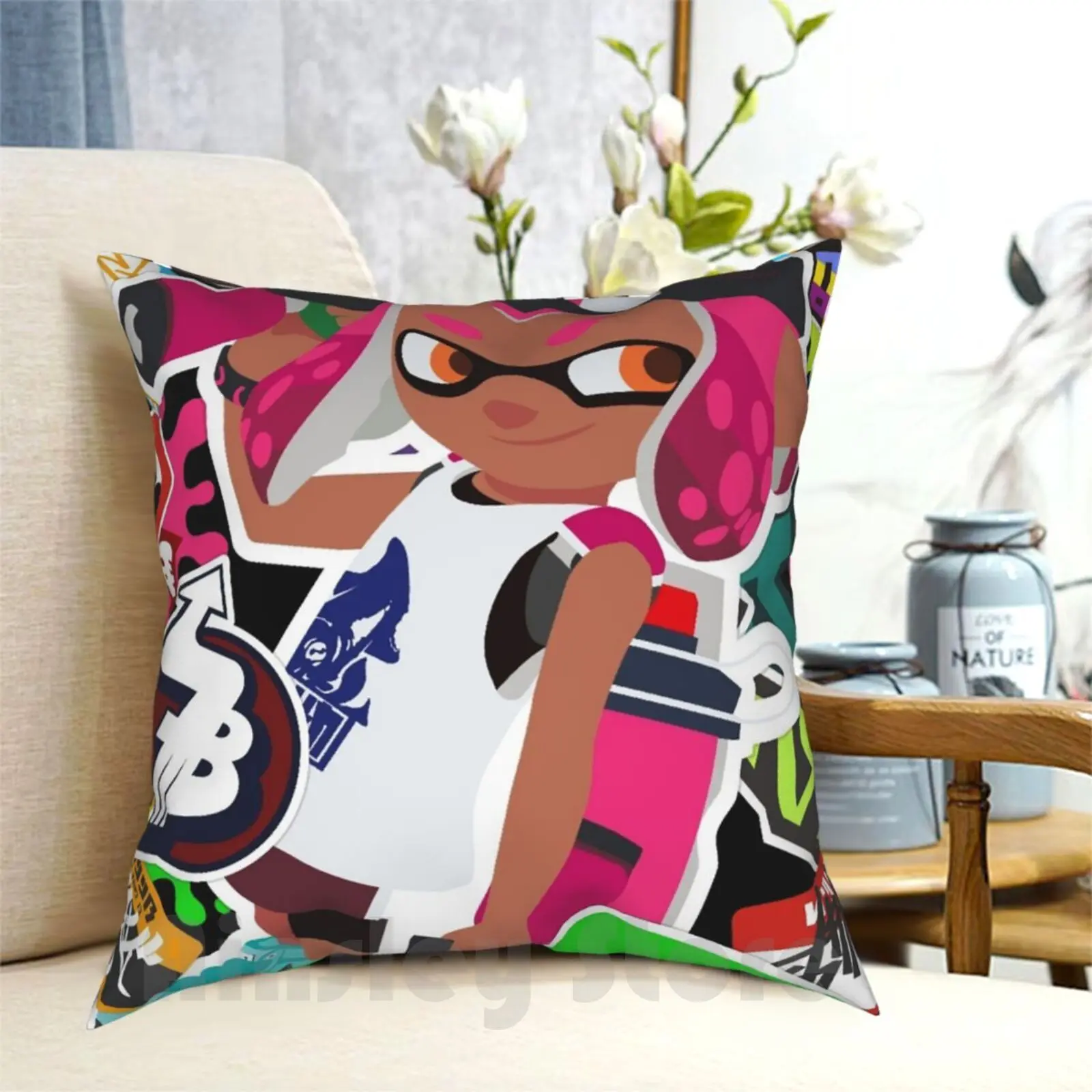 Подушка Splatoon для девушек с рисунком, домашняя мягкая подушка Splatoon 2 Nintendo Switch