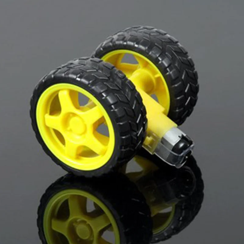 Mini Micro TT Double Shaft Gear Motor In DC Motors 3V To 6V And Rubber Wheel Use For Toys Smart Car Robot