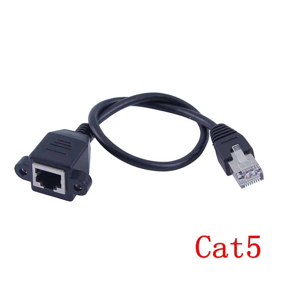 Cat6 Extension Cable RJ45 Male to Female Screw Panel Mount Ethernet LAN Network Extension cate6 Cables 30cm 60cm 100cm