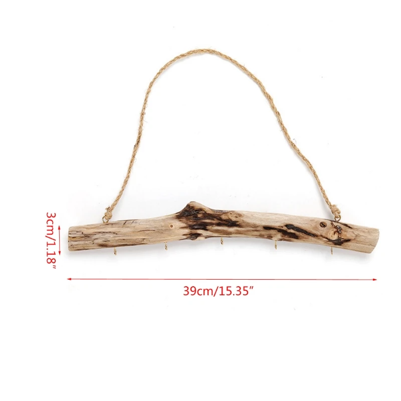 2021 جديد خمر Driftwood تخزين رف معلق مفتاح مجوهرات الباب هوك حامل حائط المنزلية رف الحرف