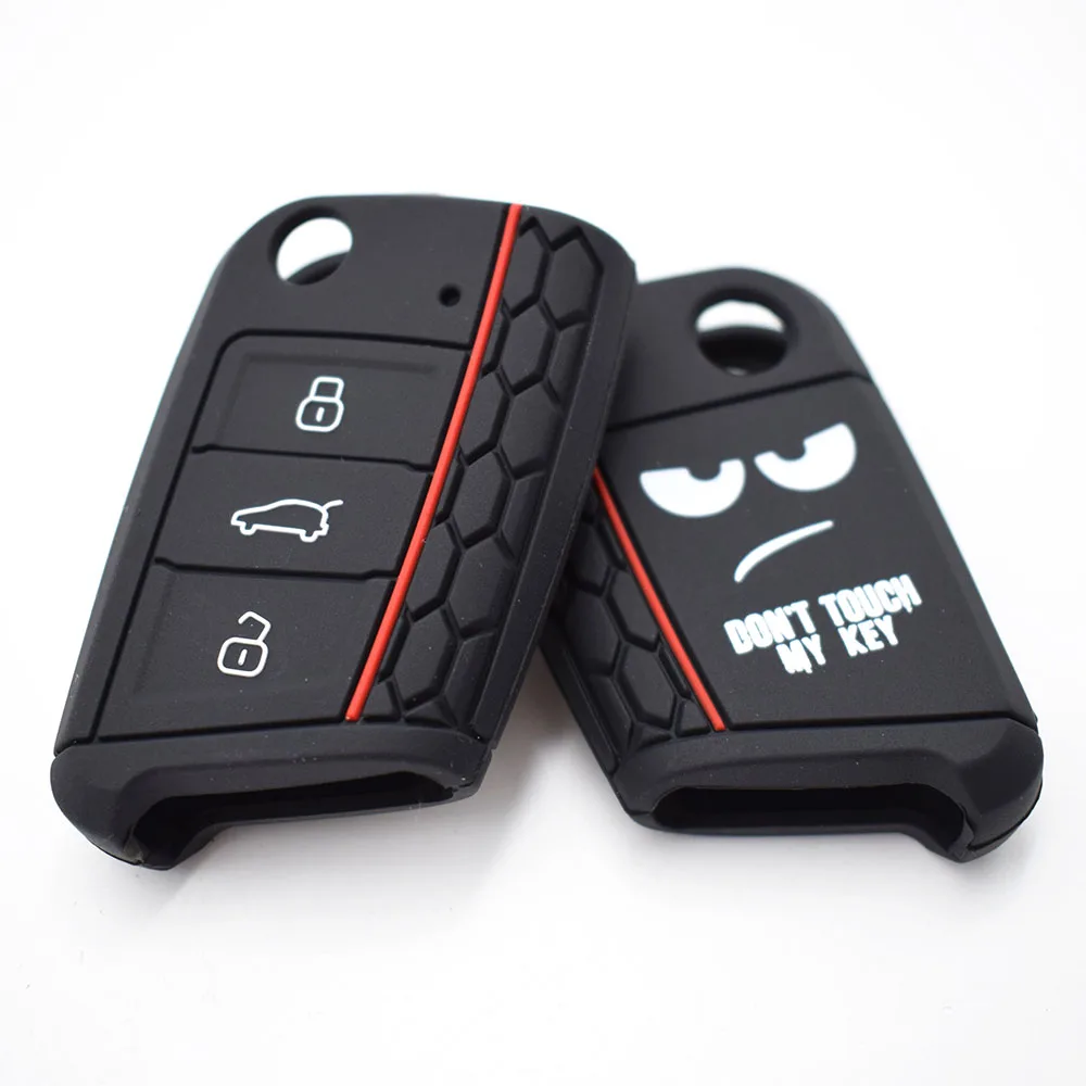 3 Buttons Silicone Remote Flip Key Case Cover For VW Polo Golf 7 Tiguan Jetta GTI Fob Sleeve 2015 2016 2017 2018 2019 2020