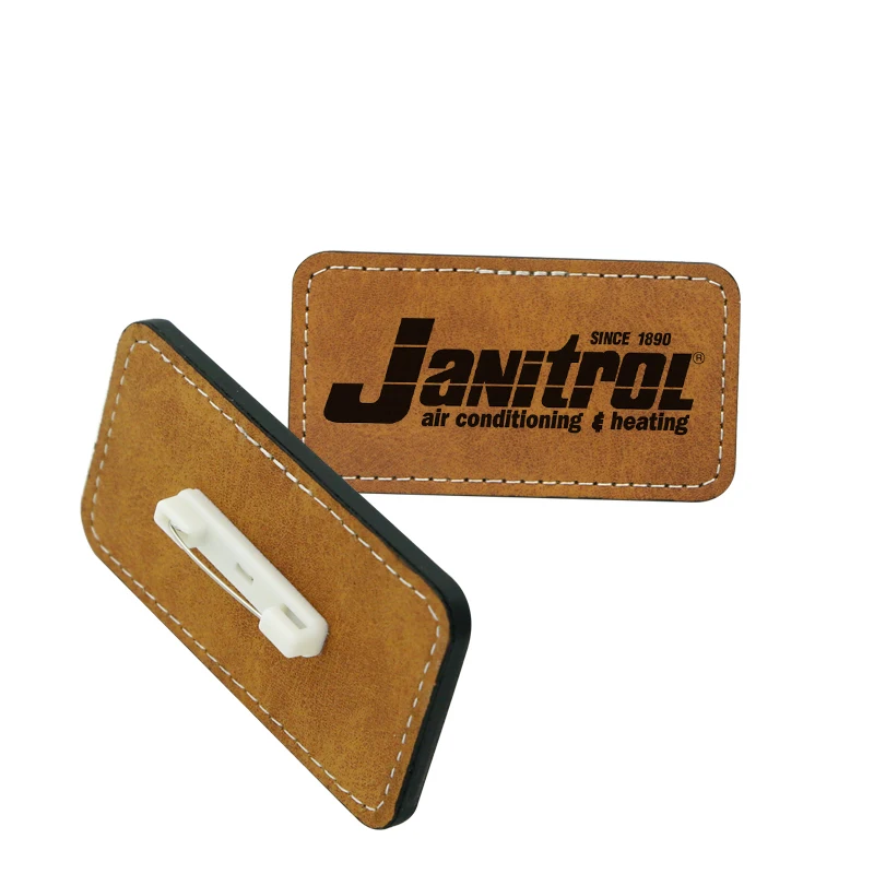 New 50pcs/lot Name Tags PU Leather Sublimation Blank Badge For Sublimation Printing Transfer