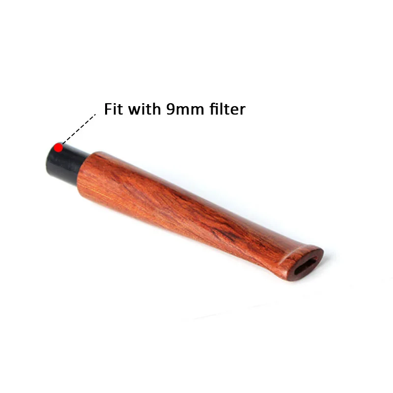 MUXIANG Rosewood Pipe Stem Replacement 9mm Activate Carbon Filter Smoking Pipe Mouthpiece Tobacco Pipe Accessories be0083