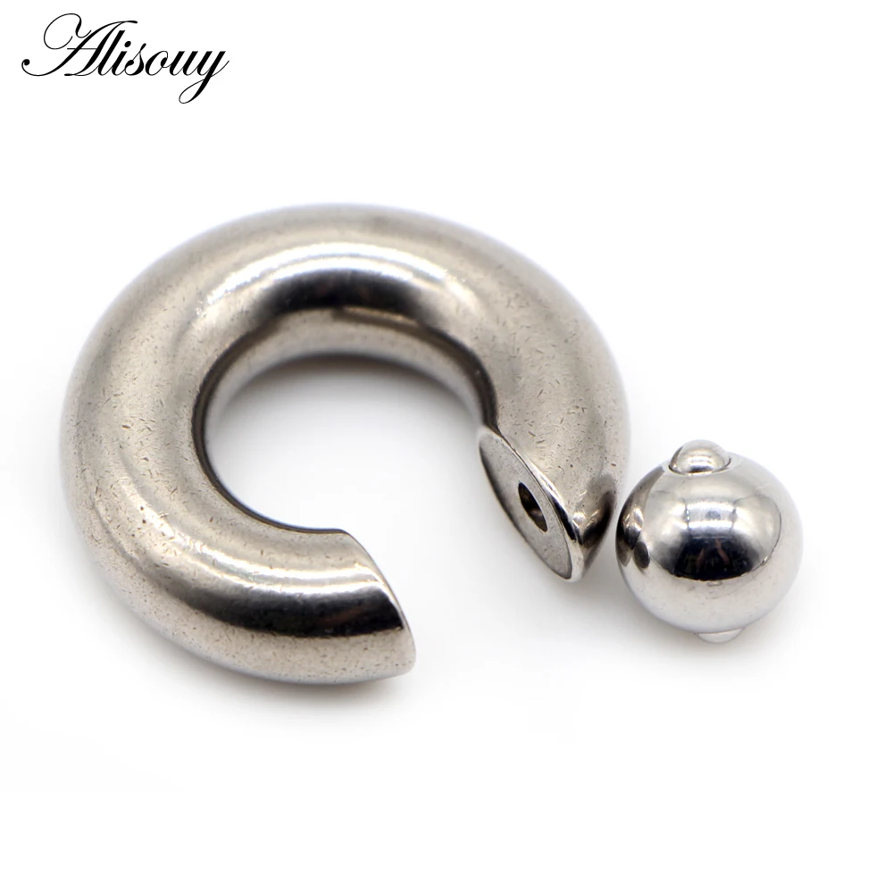 Alisouy 1pc Big Stainless Steel Captive Hoop BCR Eyebrow Tragus Closure Nipple Bar Lips Nose Rings Ear Piercing Body Jewelry view 6