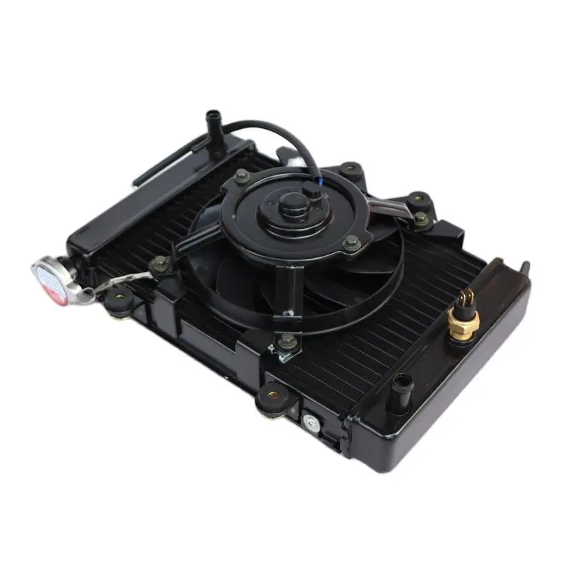 ATV Water Cooling Engine Cooler Radiator + Fan For 200cc 250cc PIT Quad Dirt Bike Dune Buggy Motorcycle 4 Wheel