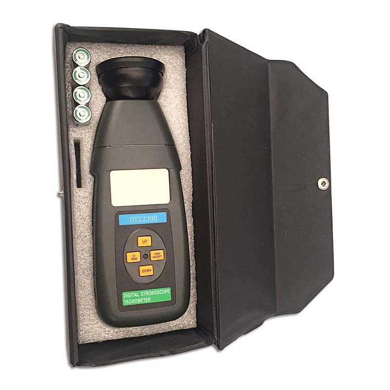 Digital Stroboscope Tachometer LCD Non-Contact Flash Photoelectric Revolution Meter 60-39999 RPM Speedmeter Tester