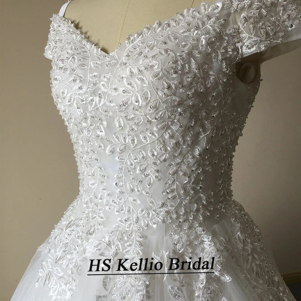 Vestido de novia personalizado, muestra Real, Apliques de encaje, vestido de baile, vestidos de novia con cola de 1 M, vestido de novia de cola real