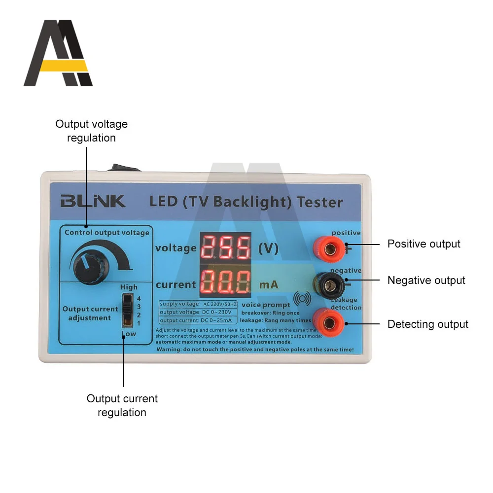 0-230V Output LED TV Backlight Tester Multipurpose LED Strips Beads Test Tool with Current Voltage Display for LED Application