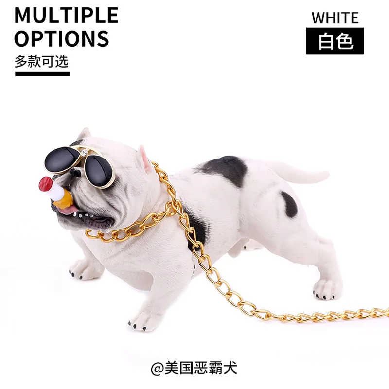 Car Decoration Bulldog Car Ornament Simulation Personality High-end Bully Dog Cute Creative Car Accessories Interior Decoration