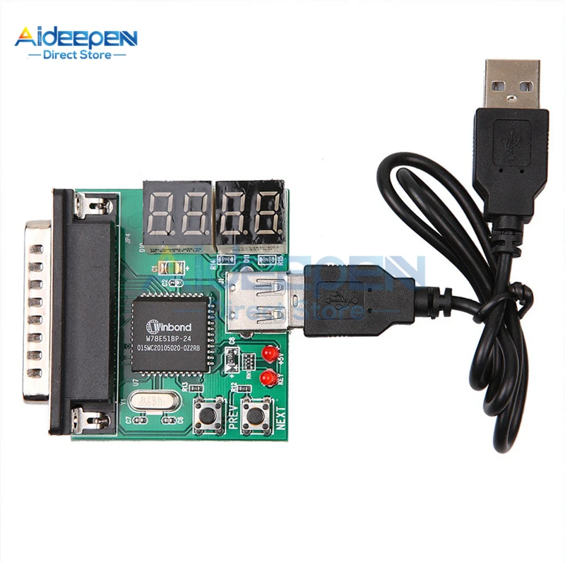 4-Digit LED Display PC Analyzer Motherboard Diagnostic Tester USB Post Test Card Notebook Diagnostic Tools