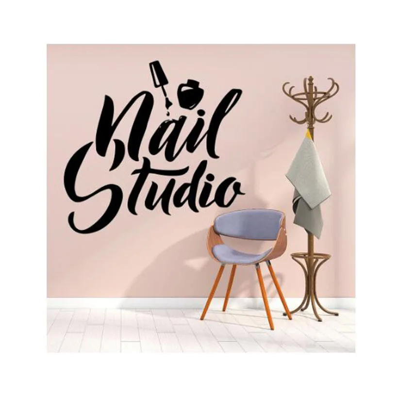 Nail Salon Logo Stickers, Hot-selling Beauty Salon Wall Stickers, Nail Polish Wall Stickers, Manicure Pedicure Stickers