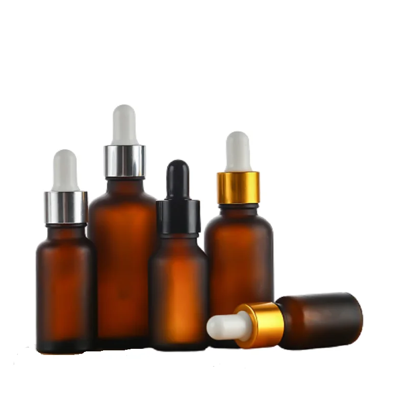 

5ML 10ML 15ML 20ML 30ML 50ML 100ML Glass Dropper Bottle Matte Amber Cosmetic Refillable Essence Essential Oil Dropper Bottle