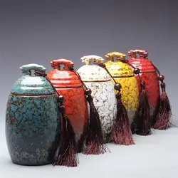 Double Leopard Head Ceramic Tea Jar Caddy Sealed Food Storage Can for Puer Oolong Tea Pot Leopard Design Kitchen Storageware
