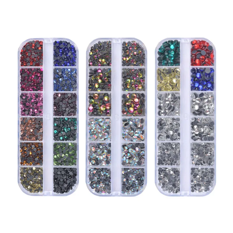 

1Box Mixed Size White Clear AB Hotfix Rhinestone High Quality HotFix Crystals Iron-on Glass Diamond Strass For Garment Decoratio