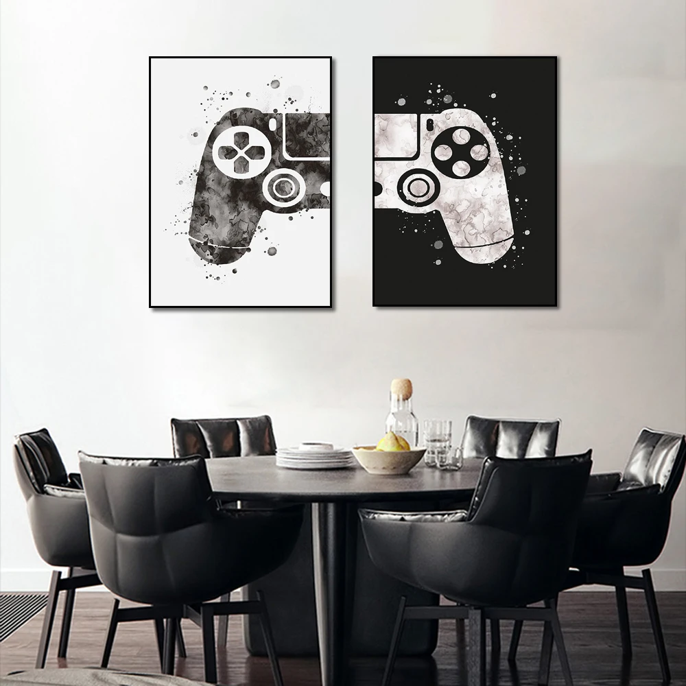 Gaming Room Posters Gamepad Wall Art Posters and Prints Canvas Painting Wall Pictures Gamer Gift for Boys Children Room Decor