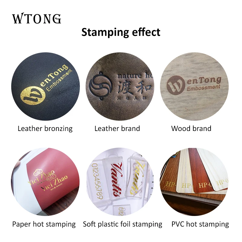 WTONG QS Doppia Asta di Semi-Automatico Automatico a Rotolo Di Pellicola Macchina di Stampaggio A Caldo Logo di Calore In Pelle Presse di Carta Macchina di Stampaggio