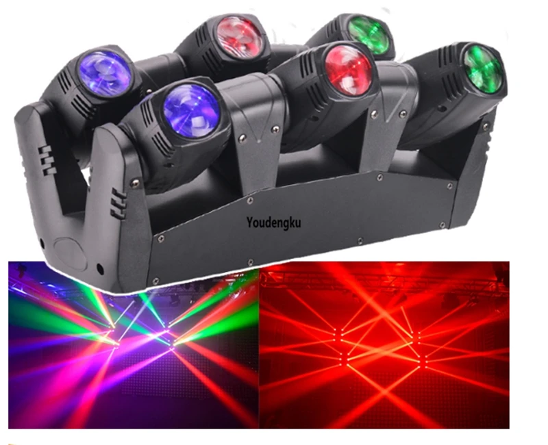 6pcs Unlimited Rotation 6x10w rgbw mini moving head beam spider led beam rgbw 4in1 led moving head sharpy dj lights