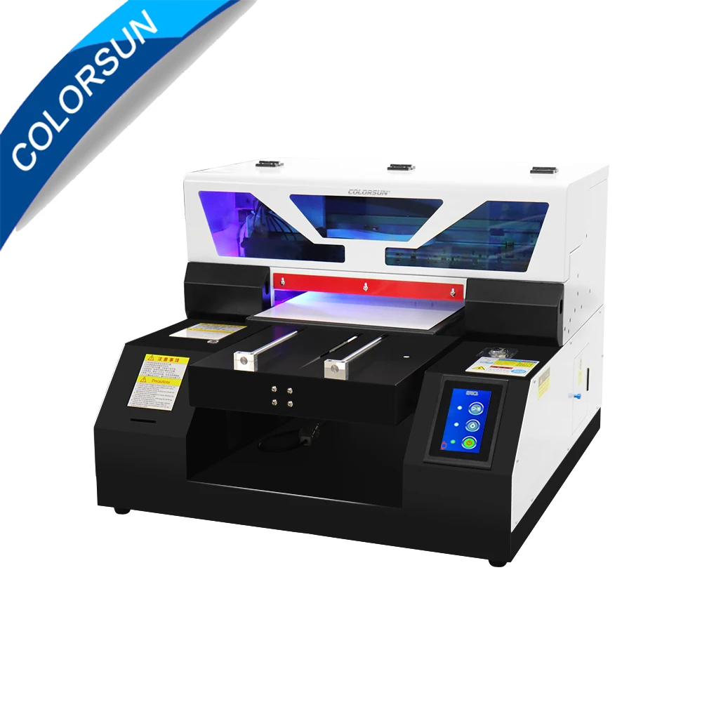 Colorsun A4 UV Printer Automatic A4 UV Flatbed Printer L800 Printhead With Touch Screen A4 UV Printing Machine For Phone Case