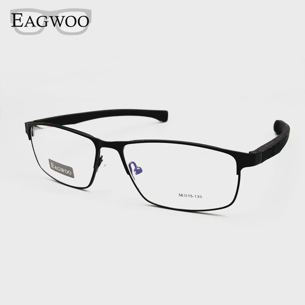 Gafas deportivas magnéticas para hombre, lentes de Metal con borde completo, montura óptica, gafas graduadas para miopía, patillas extensibles