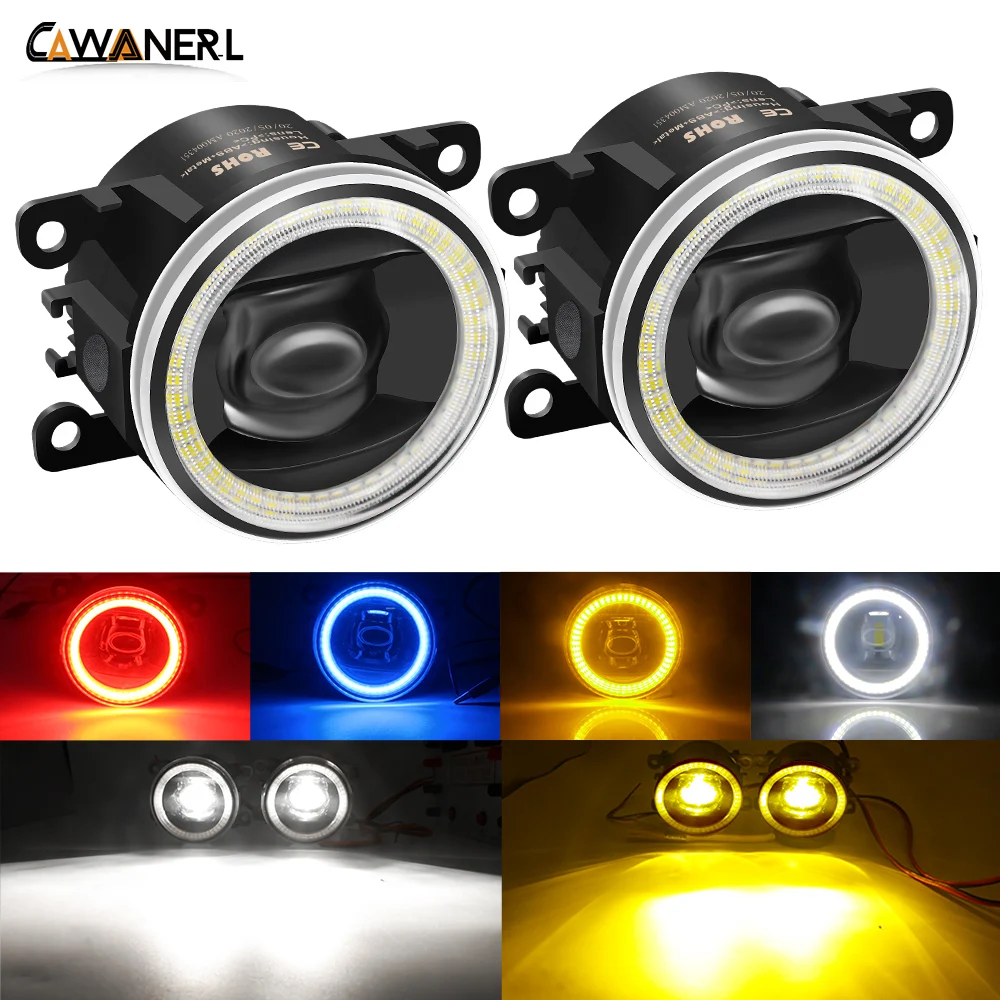 2in1 Function Car LED Fog Light Assembly Angel Eye DRL Daytime Running Lamp 30W 8000LM 12V For Jeep Renegade Cherokee Compass