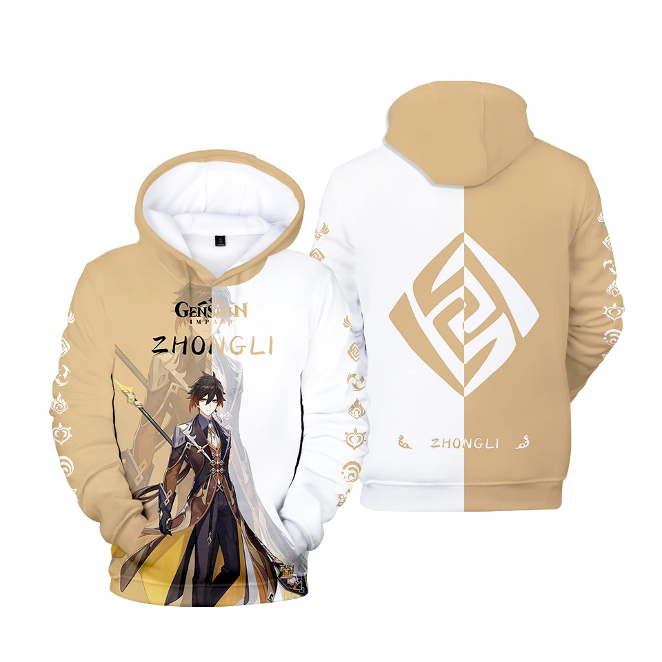 Hot Slae Boys Girls Hooded 3D Genshin Impact Hoodies Men Women Sweatshirts Fashion Printed ZHONGLI Kids Game Hip Hop Pullovers