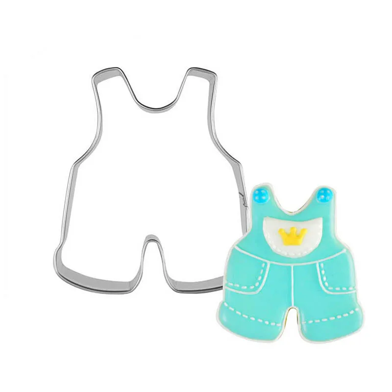 

1pc Fuuny Baby Bib Short Shape Cookie Cutter Stainless Steel Kids DIY Biscuit Baking Mold