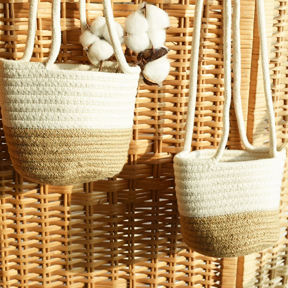 Garden Plant Hangers Rope Hanging Planter Woven Hanging Planter Basket Decorative Flower Pot Holder For Home Decoration