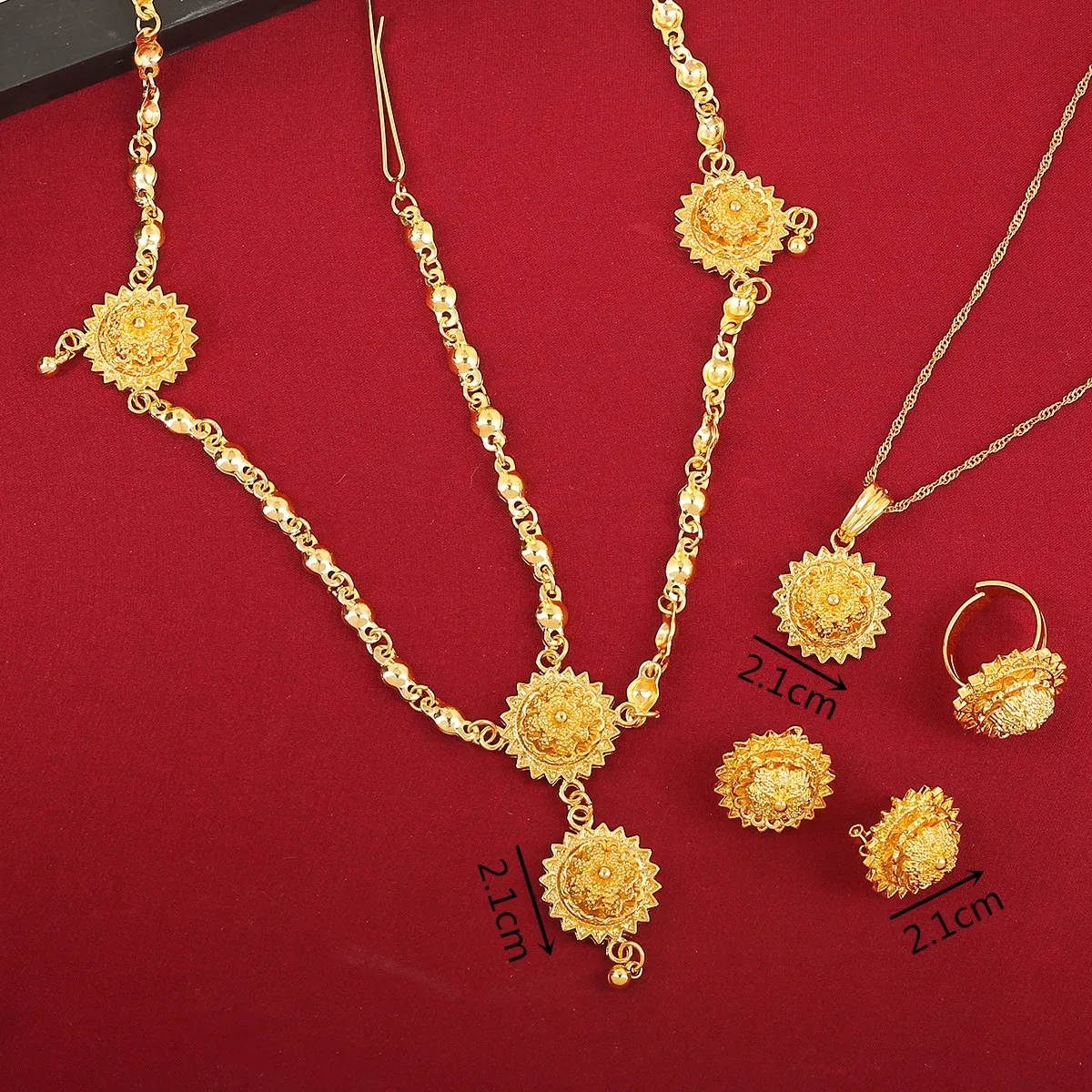 Ethiopian Fashion Jewelry 24k Gold Color For African Ethiopian Eritrean Habesha Jewelry Sets