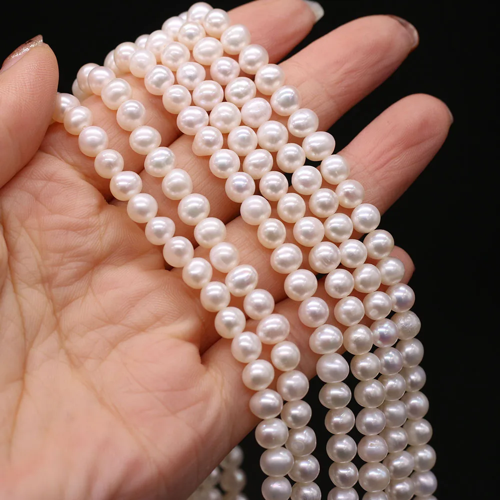 Natural Pearl AAA Grade Real Freshwater Pearl Beads White Round Spacer Loose Pearl Bead For DIY Bracelet Necklace Jewelry Making