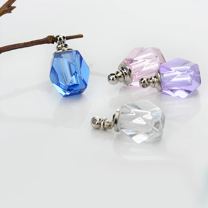 10PCS Crystal Glass vial pendants Mini Glass Bottles Rice vials Necklace Perfume Bottle Rice Charms DIY Name on Rice Art