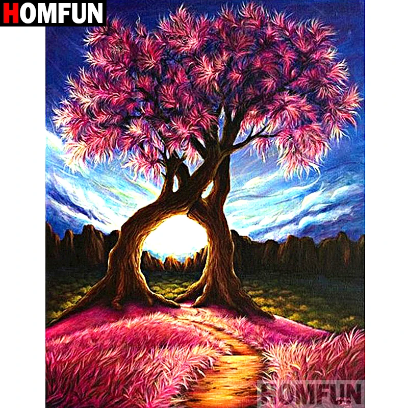 HOMFUN Full Diamond Embroidery Diy 5D Diamond Painting Cross Stitch 