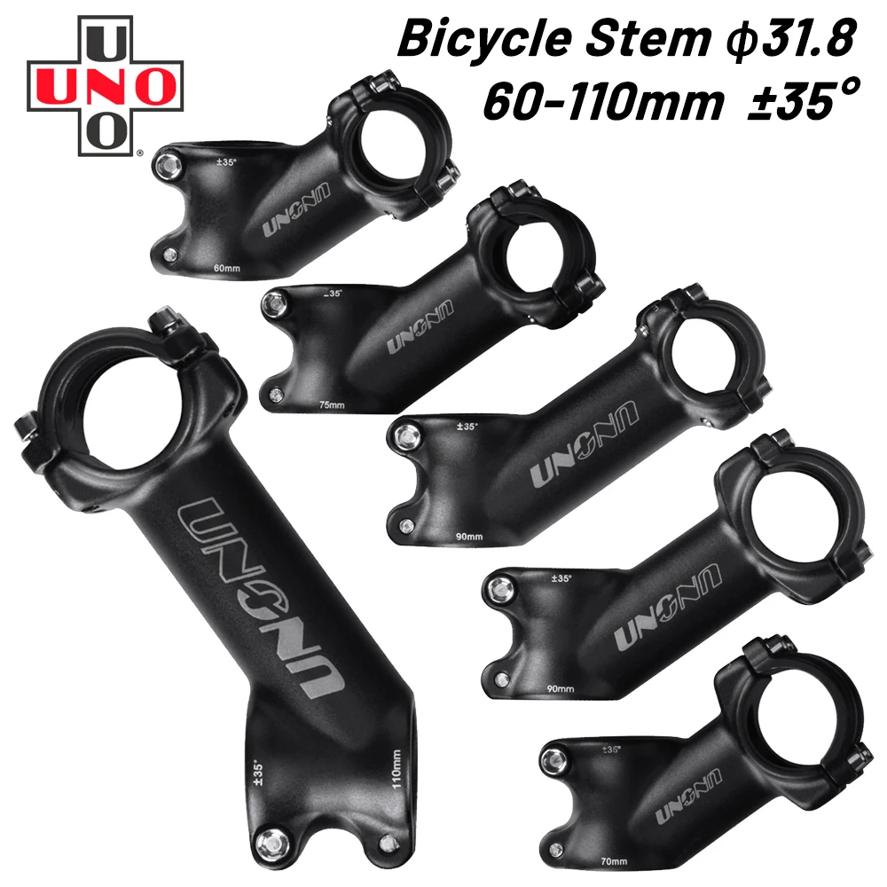 UNO Bike Stem Mountain Road Bike Stem UltraLight 70 90 110mm Handlebar Riser 35 Degree 28.6/31.8mm mtb stem Bicycle Pieces