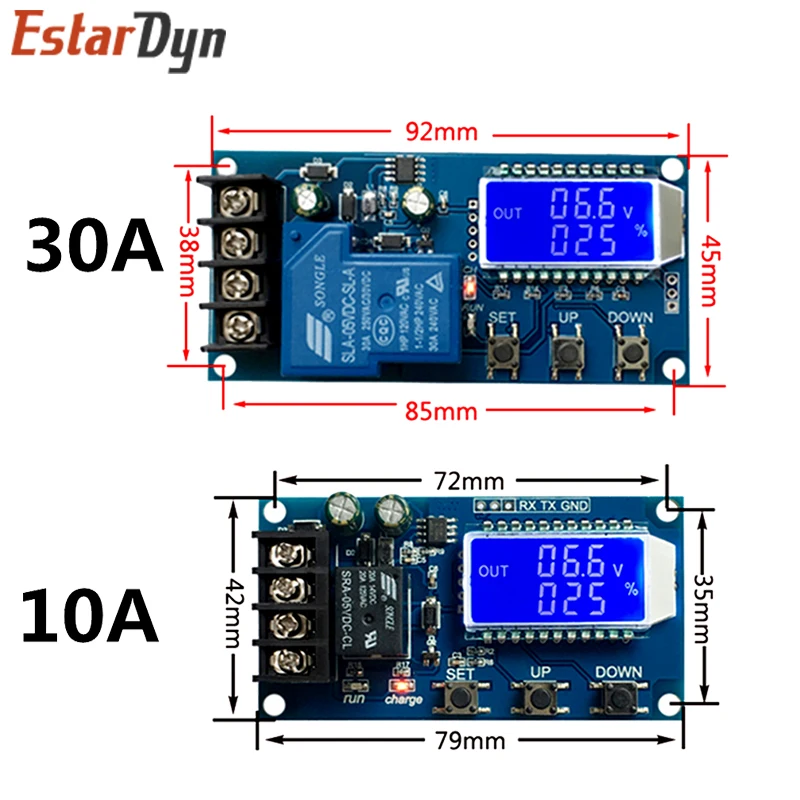 6-60v 30A 10A Lead-acid Solar Battery Charge Controller Protection Board Charger Time Switch 12v 24v 36v 48v Battery Capacity