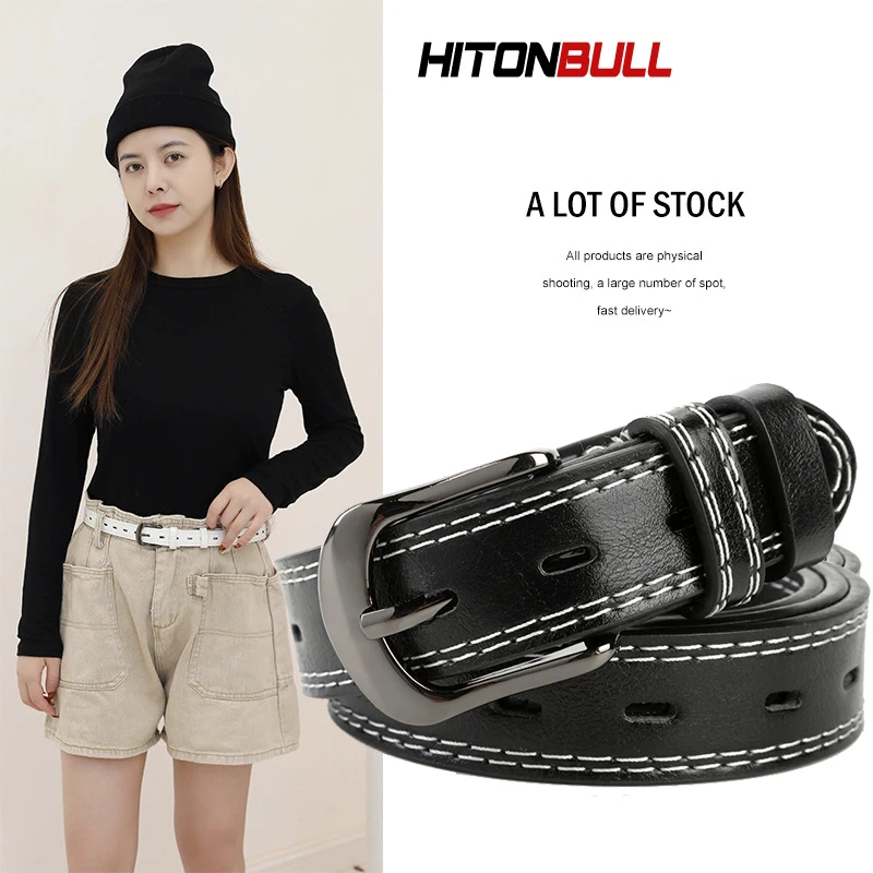 

HITONBULL Luxury Leather Belt Women's Brand Hight Quality Waistband Fashion Jeans And Casual Pants For Women Student Girdle