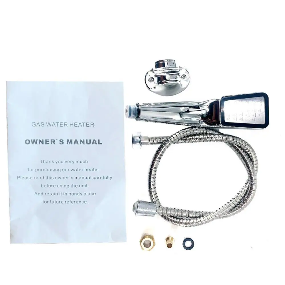 10L 20KW LPG Tankless Natural Gas Water Heater Boiler Tankless Air Panas Instan Pemanas Rumah Shower dengan Shower Kepala Kit 2.64GPM