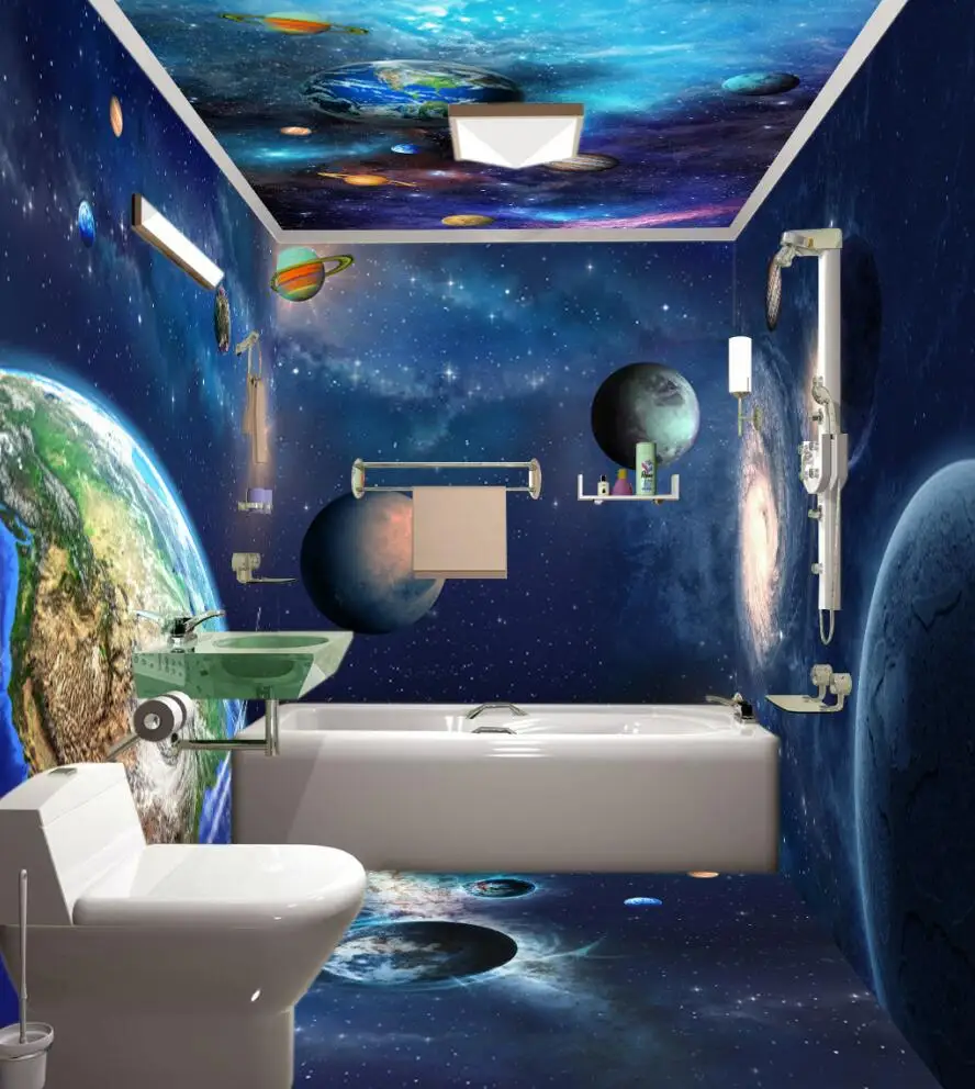 

Custom wallpaper blue dream space planet theme space background wall home decoration whole house custom mural 3d wallpaper