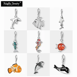 Koi Fish Dolphin Puffer Orca Shark Charm Pendant Brand New Lucky Good Jewelry For Men Women Ocean Gift In 925 Sterling Silver