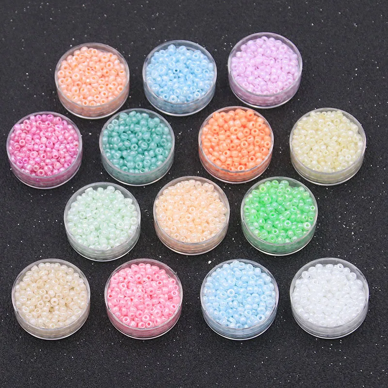 700pcs/lot 14 Color 2mm Round Colored Glass Seed Beads Charm  DIY Handmade Jewelry  Production Materials