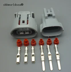 Shhworldsea 3 Pin Female Male 090 TS Alternator Wire Connector car waterproof plug For Toyota For Lexus 6188-0282 6189-0443