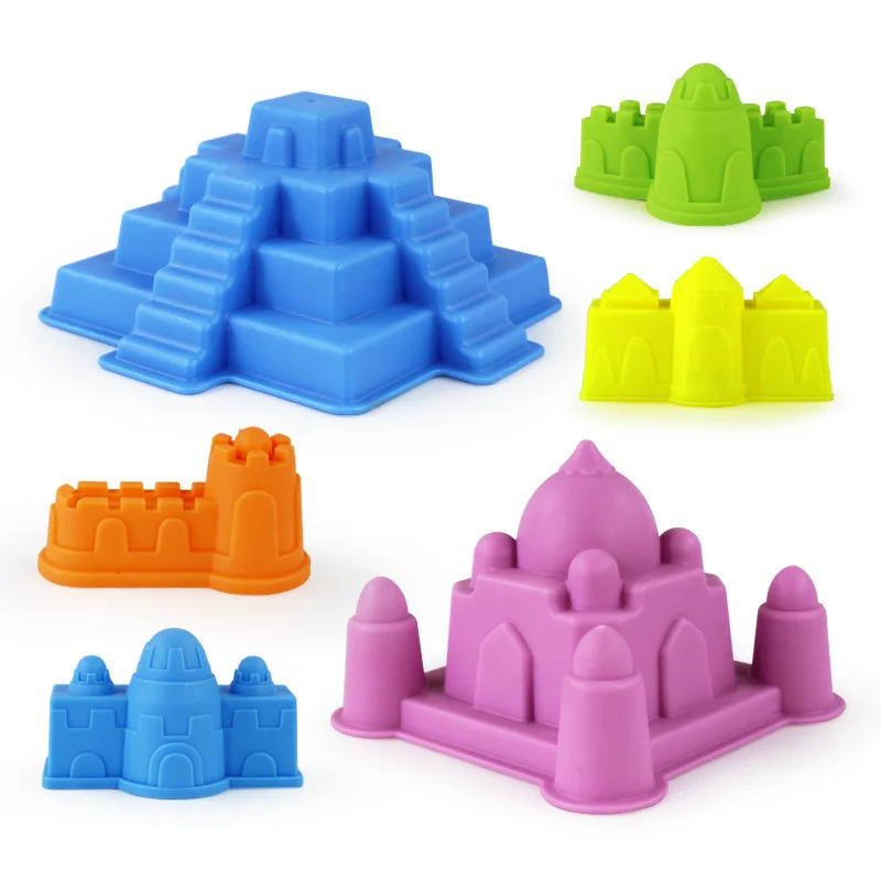 6Pcs Funny Sand Sandbeach Castle Model Kids Garden&Beach Castle Water Tools Novelty Gag Toys for Children Best Beach Toy Gifts