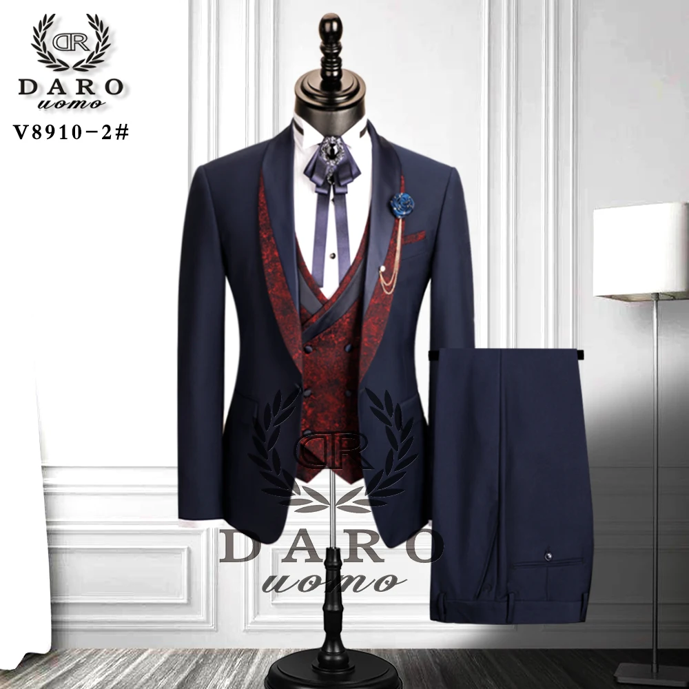 DARO Tuxedo navy blue Bridegroom Suit Wedding Groom Tuxedo Party Fitting Suit 2023 NEW Desingn