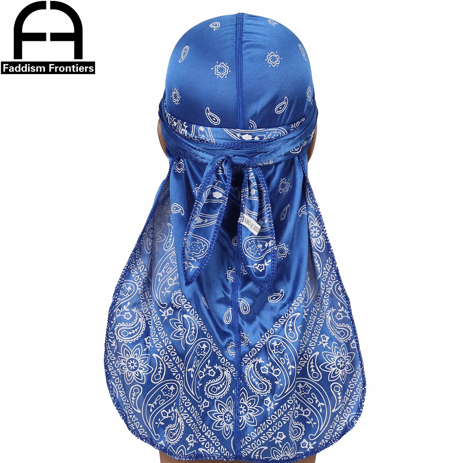 Premium Herren Seide Durag Paisley Design Druck Seidige Durags Lange Träger Kopfbedeckung Kopftuch Wellenkappe Headwrap Durags – Detail 11