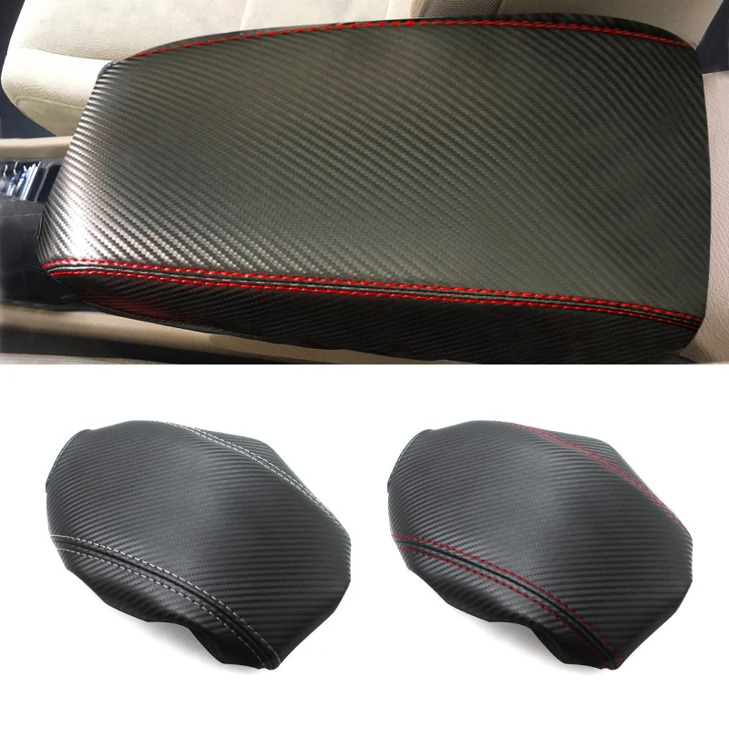 

For Honda Civic 8th Gen Sedan 2006 - 2009 2010 2011 Carbon Texture Microfiber Leather Car Interior Center Armrest Box Cover Trim