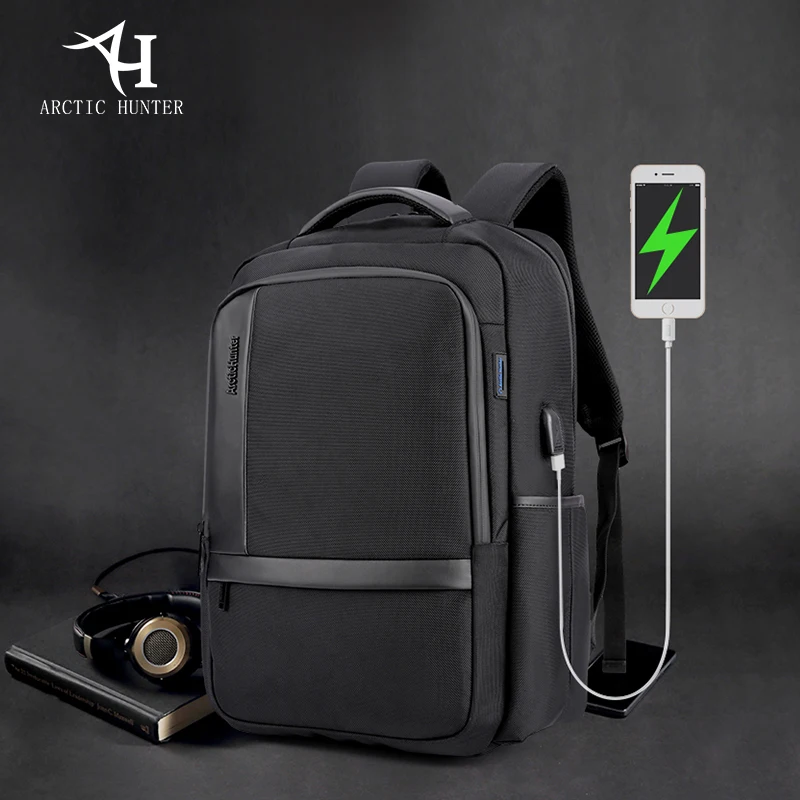 Imagem -05 - Arctic Hunter-mochila Laptop Impermeável para Homens Usb Charge Grande Capacidade Mala de Viagem Casual Masculina Moda Escolar