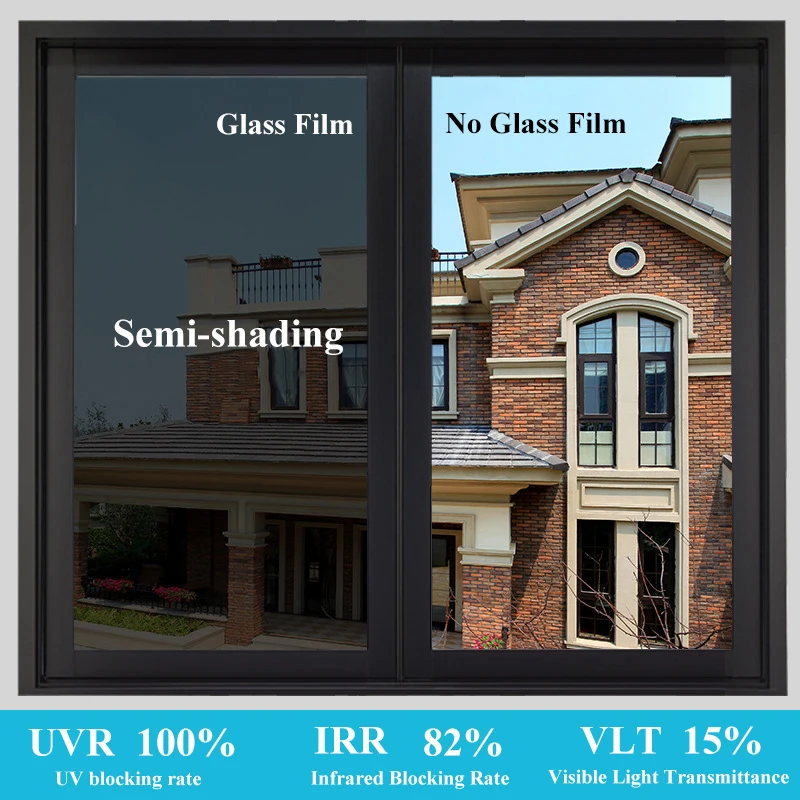 Privacy Window Film Sun Blocking Mirror Reflective Window Tint One Way Heat Control Vinyl Anti UV Glass Stickers For Home Office