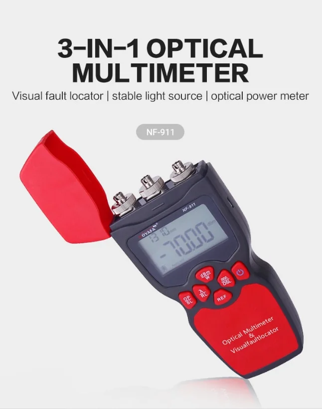 NOYAFA Kabel- en netwerktester NF-911C 3-in-1 optische multimeter Vezeltester Nieuwe vermogensmeter NOYAFA Kabel- en netwerktester