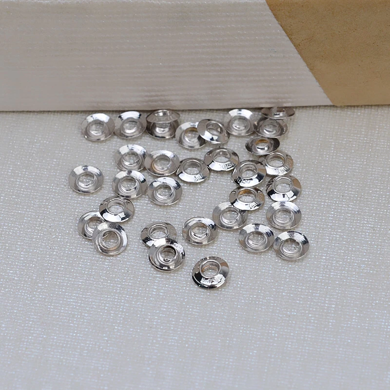 AU 750 18K Gold Loose Bead Spacers Mountings Findings Jewelry Settings Accessories Parts for Pearls Beads Stones 10 pairs/lot